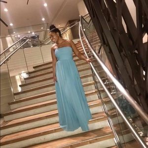 Vera Wang “Dusty Blue” Strapless Gown